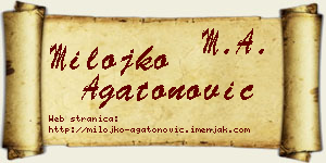Milojko Agatonović vizit kartica